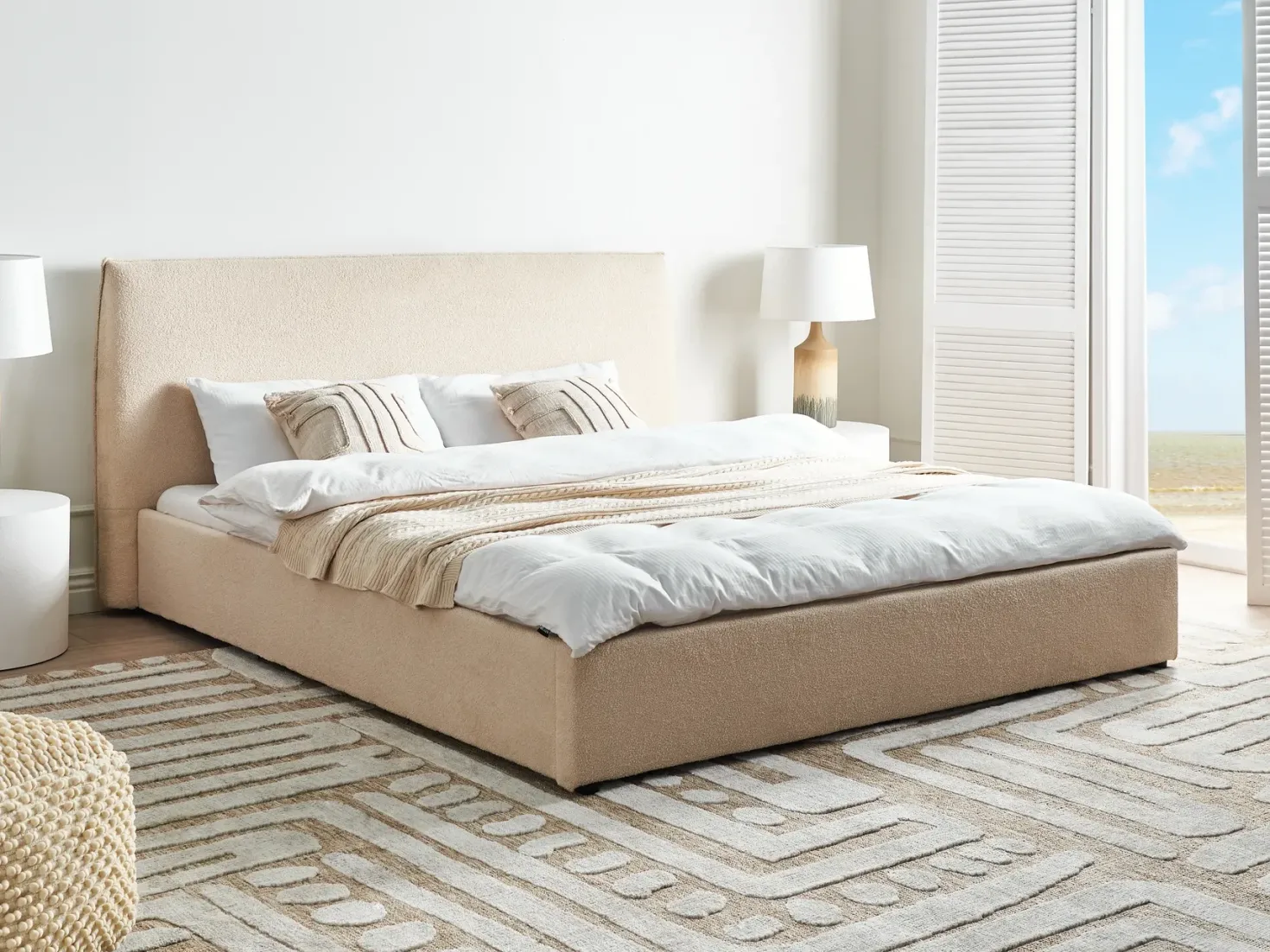 Vandseng Boucle LAVAUR 180 x 200 cm Beige