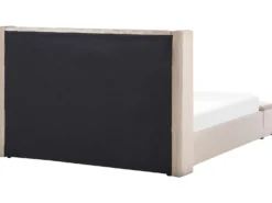 Vandseng med opbevaringsbænk Velour NOYERS 180 x 200 cm Beige