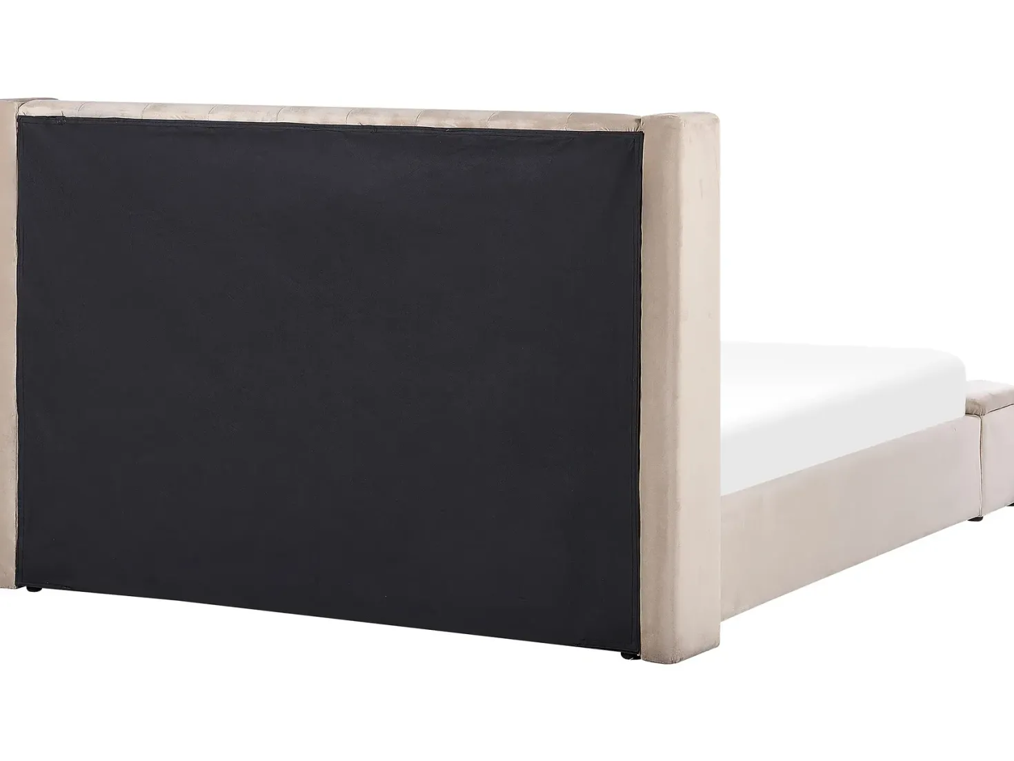 Vandseng med opbevaringsbænk Velour NOYERS 180 x 200 cm Beige