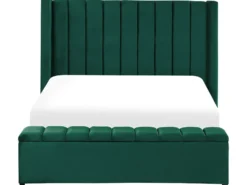 Vandseng med opbevaringsbænk Velour NOYERS 140 x 200 cm Grøn