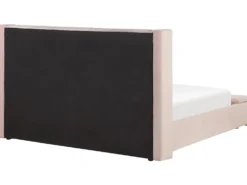 Vandseng med opbevaringsbænk Velour NOYERS 180 x 200 cm Pastellrosa