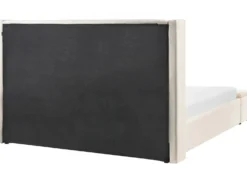 Vandseng med opbevaringsbænk Velour NOYERS 180 x 200 cm Cremehvid