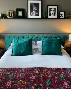 Vandseng Velour AVALLON 180 x 200 cm Smaragdgrøn
