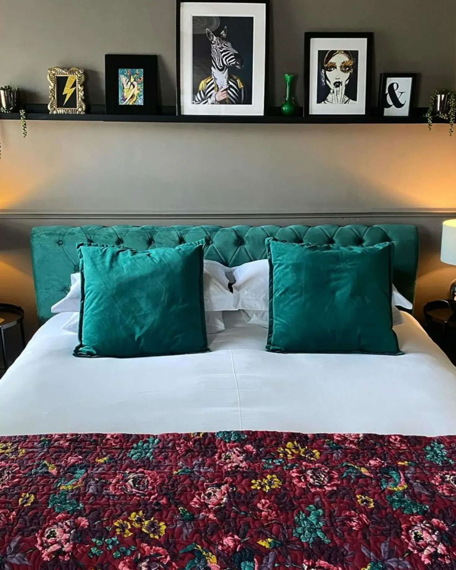 Vandseng Velour AVALLON 180 x 200 cm Smaragdgrøn