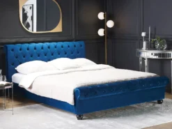 Vandseng Velour AVALLON 180 x 200 cm Navy Blå