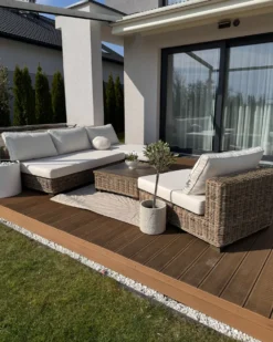 VARALLO 4 personers Loungesæt med bord Venstrevendt Grå Rattan