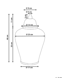 Vase med låg ALFARO Porcelæn 46 cm Hvid/blå