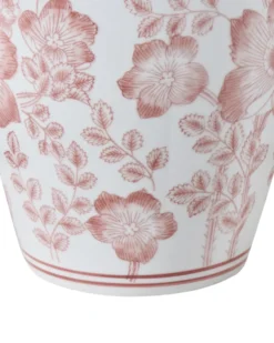 Vase med låg MOGUER Porcelæn 36 cm Rød/Hvid