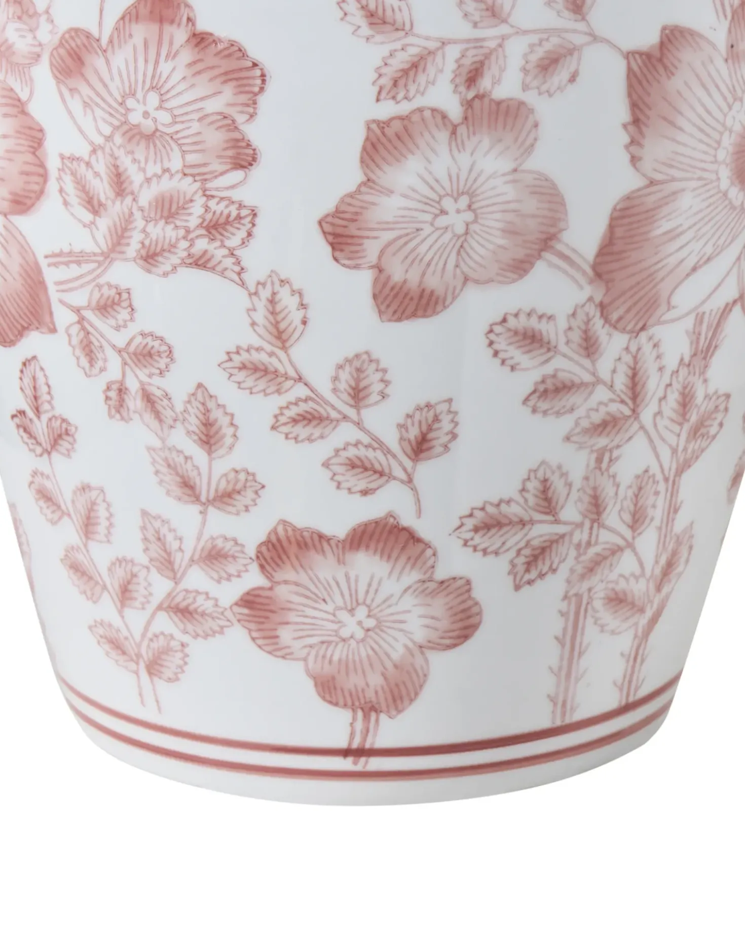 Vase med låg MOGUER Porcelæn 36 cm Rød/Hvid