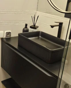Vask til bordplade GELDO Sort 50 x 34 cm Keramik