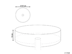 Vask til bordplade GUDAR Grå betoneffekt ⌀ 37 cm Keramik