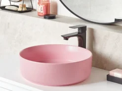 Vask til bordplade GUDAR Lyserød ⌀ 37 cm Keramik