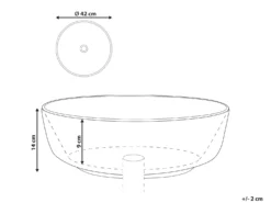 Vask til bordplade HOPI Hvid marmor ⌀ 42 cm Keramik