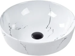 Vask til bordplade HOPI Hvid marmor ⌀ 42 cm Keramik