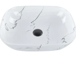 Vask til bordplade HOPI Hvid marmor 47 x 34 cm Keramik