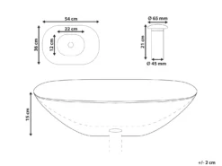 Vask til bordplade MOENGO Turkis 54 x 36 cm Fast overflade