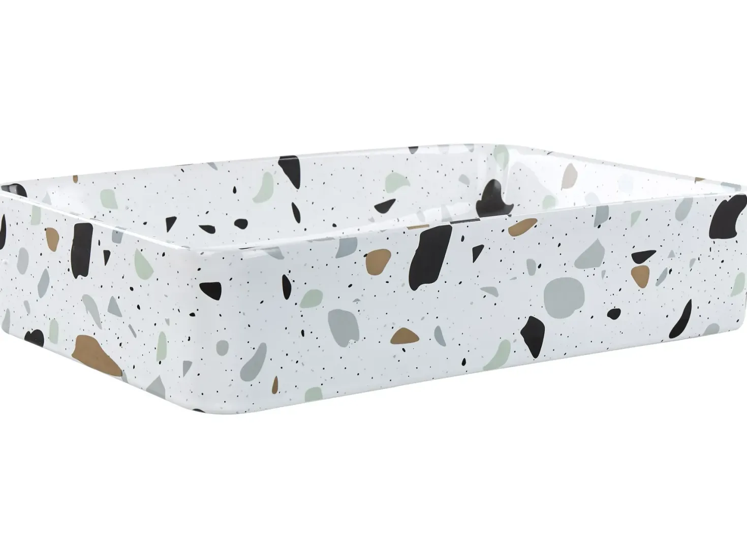 Vask til bordplade NULES Hvid terrazzo 51 x 34 cm Keramik