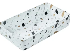 Vask til bordplade NULES Hvid terrazzo 51 x 34 cm Keramik