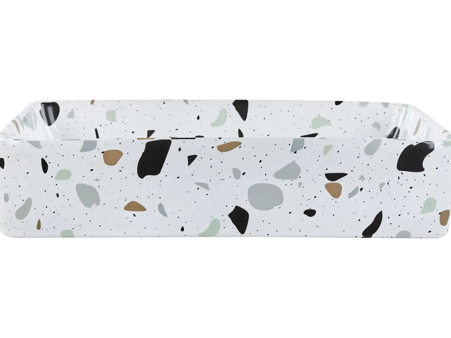 Vask til bordplade NULES Hvid terrazzo 51 x 34 cm Keramik