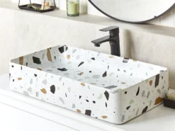Vask til bordplade NULES Hvid terrazzo 61 x 35 cm Keramik