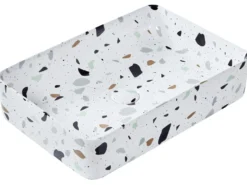 Vask til bordplade NULES Hvid terrazzo 61 x 35 cm Keramik
