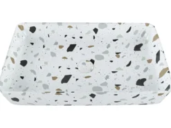 Vask til bordplade NULES Hvid terrazzo 61 x 35 cm Keramik