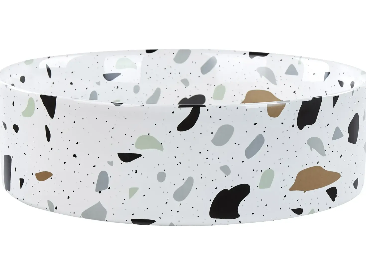 Vask til bordplade NULES Hvid terrazzo ⌀ 40 cm Keramik