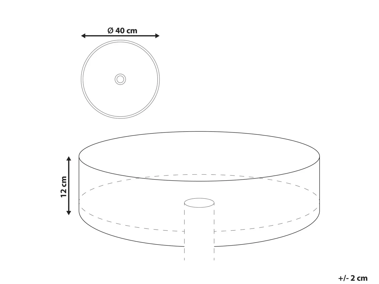 Vask til bordplade NULES Hvid terrazzo ⌀ 40 cm Keramik