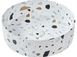 Vask til bordplade NULES Hvid terrazzo ⌀ 40 cm Keramik