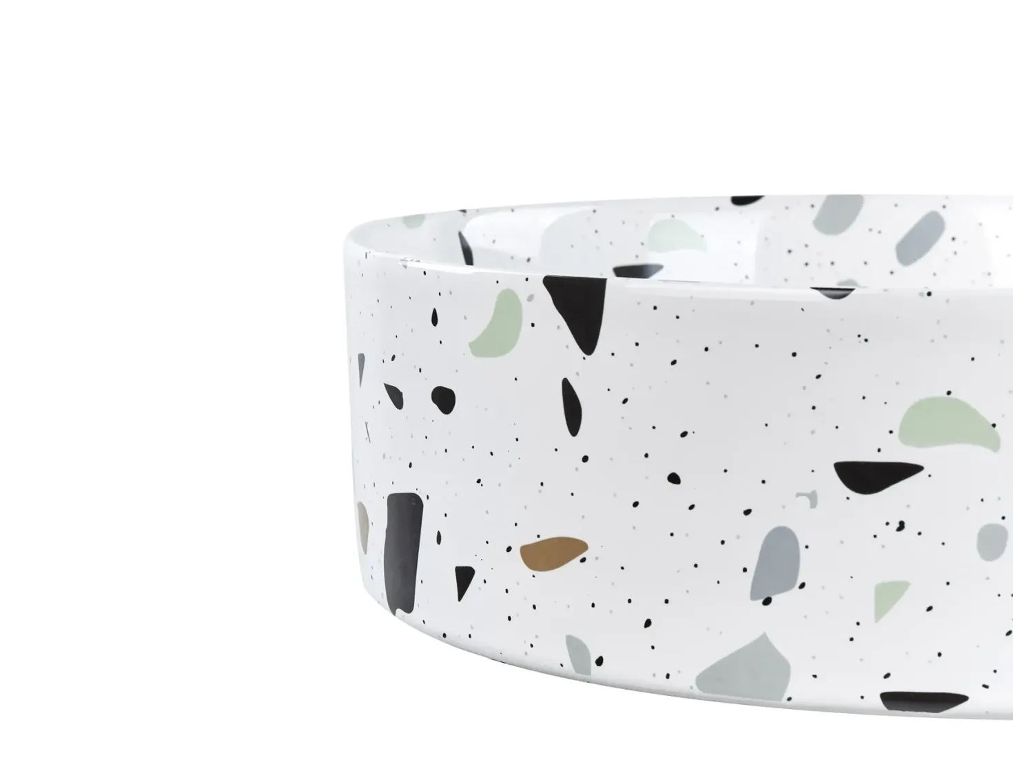 Vask til bordplade NULES Hvid terrazzo ⌀ 40 cm Keramik