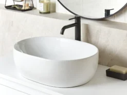 Vask til bordplade OMOA Hvid 48 x 34 cm Keramik