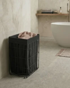 Vasketøjskurv CULPINA Metal Sort 72 L