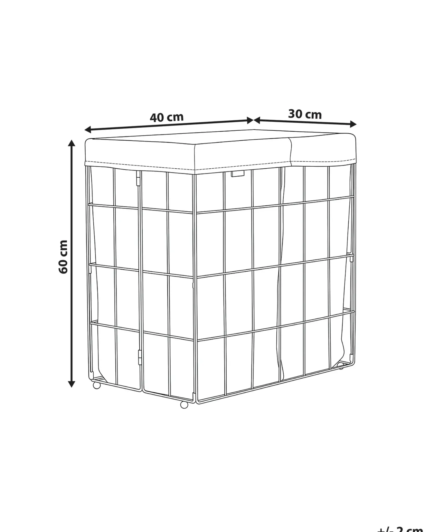 Vasketøjskurv CULPINA Metal Sort 72 L