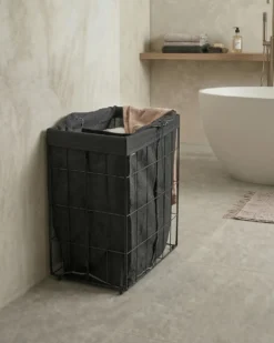 Vasketøjskurv CULPINA Metal Sort 100 L