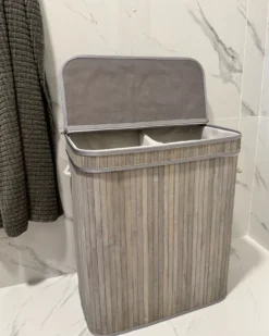 Vasketøjskurv KALTHOTA Bambus Grå 100 L