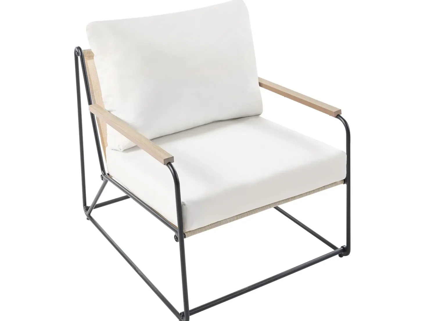 VENARIA 5 personers havesofasæt Beige/sort Metal med sofabord