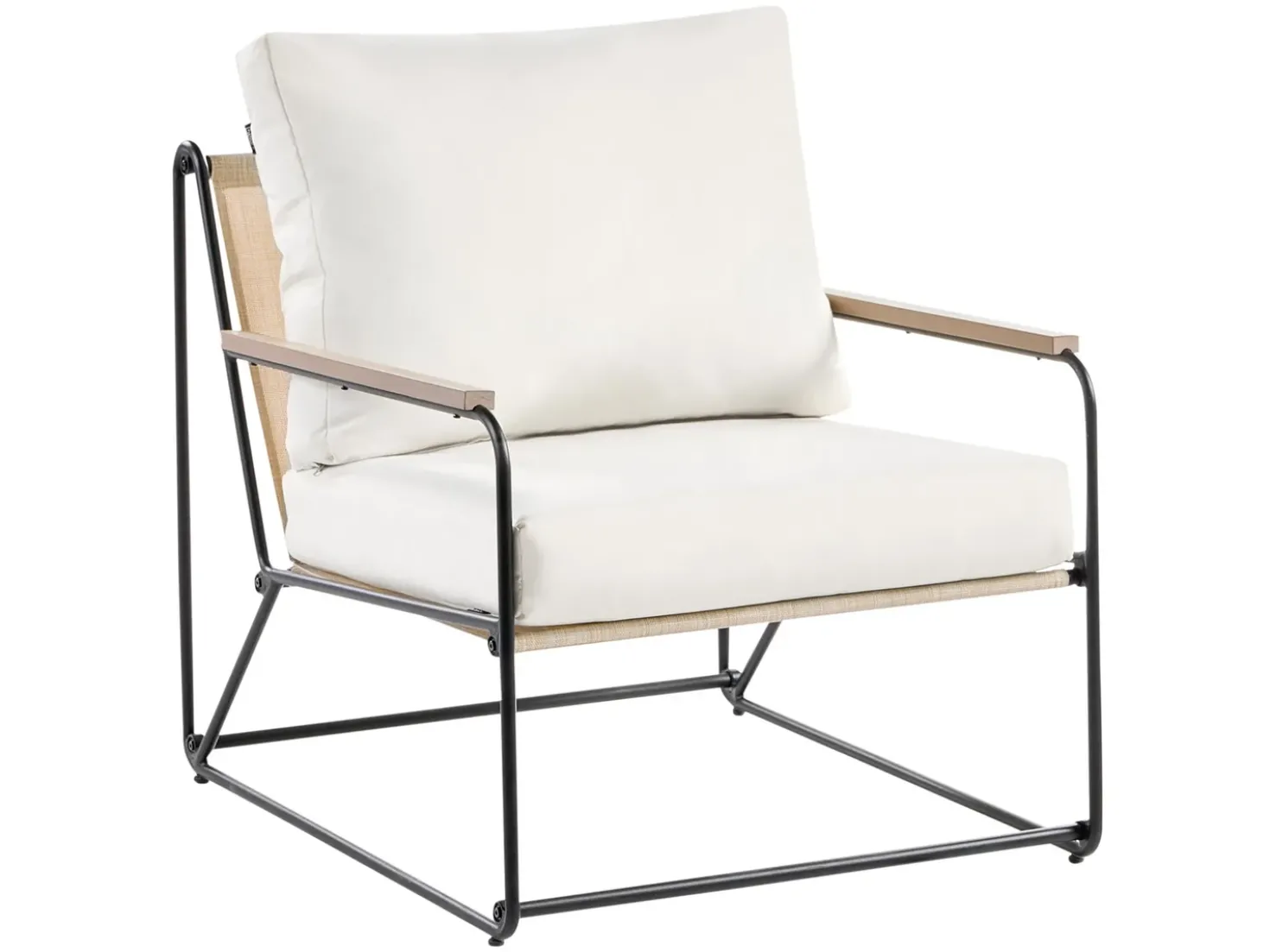 VENARIA 5 personers havesofasæt Beige/sort Metal med sofabord