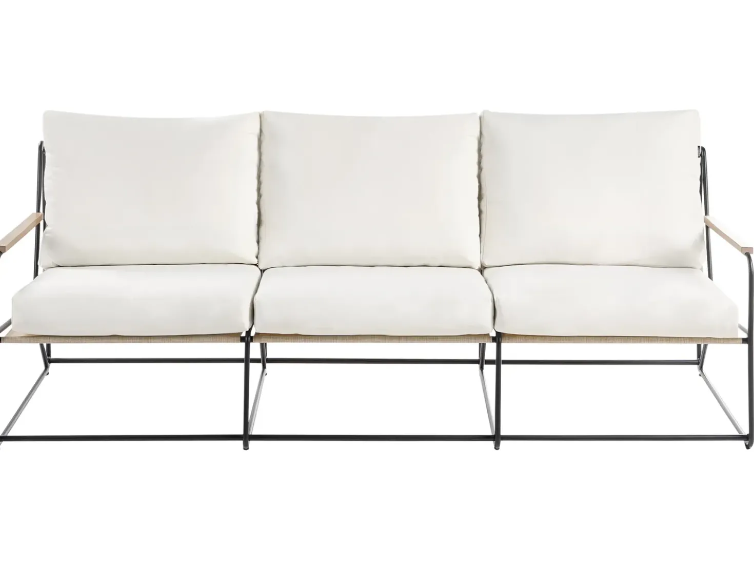 VENARIA 5 personers havesofasæt Beige/sort Metal med sofabord