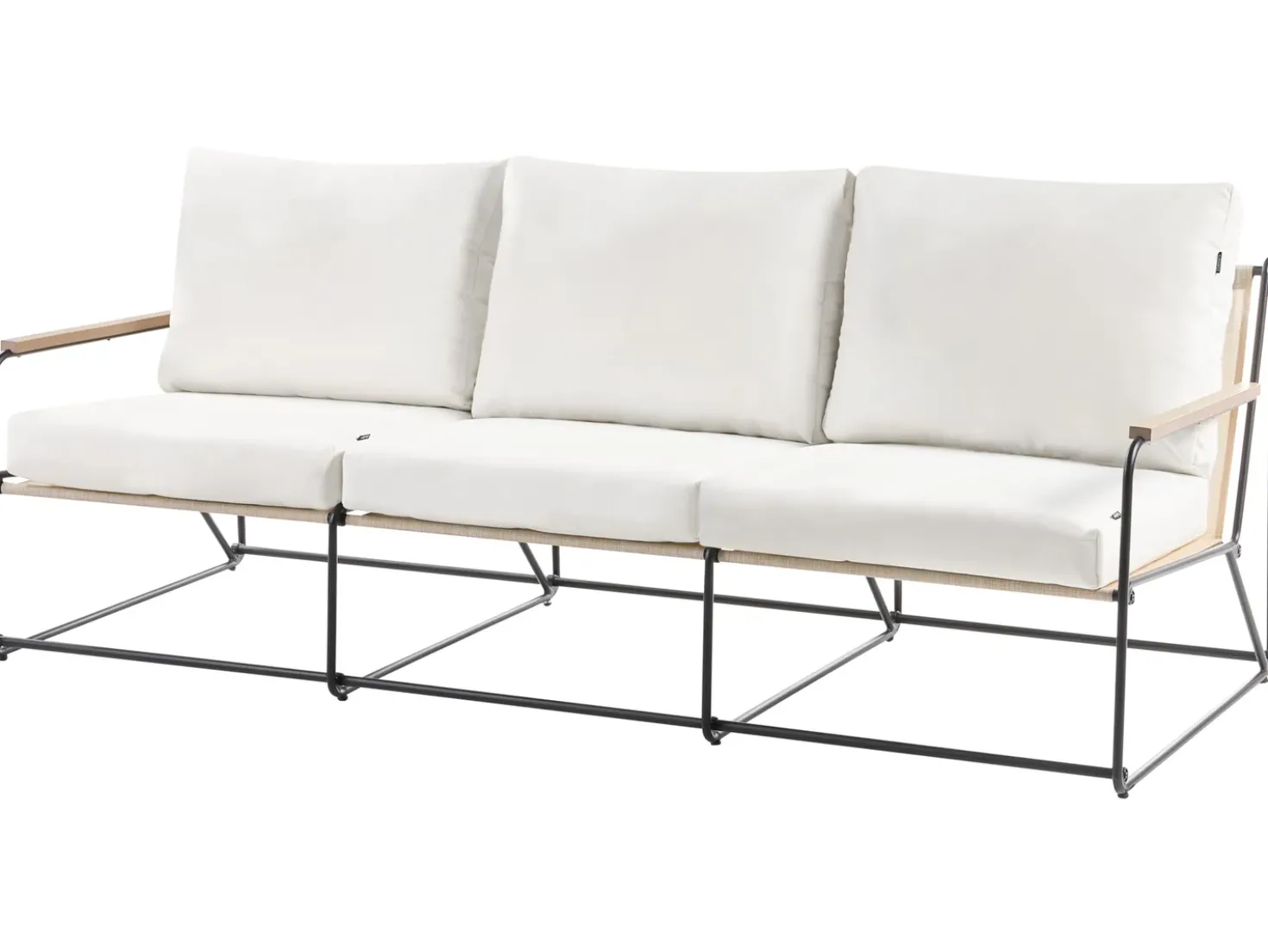VENARIA 5 personers havesofasæt Beige/sort Metal med sofabord