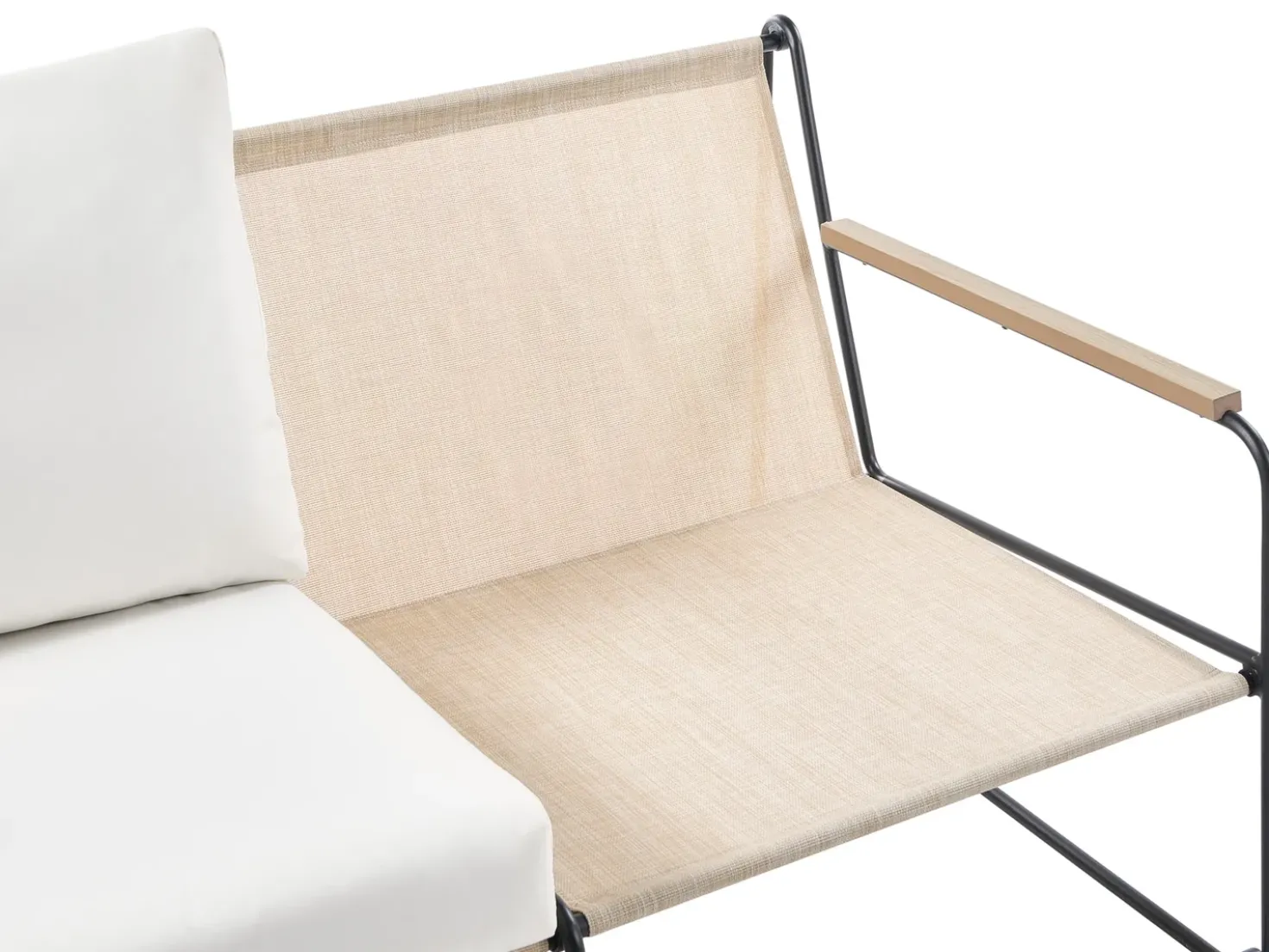 VENARIA 5 personers havesofasæt Beige/sort Metal med sofabord