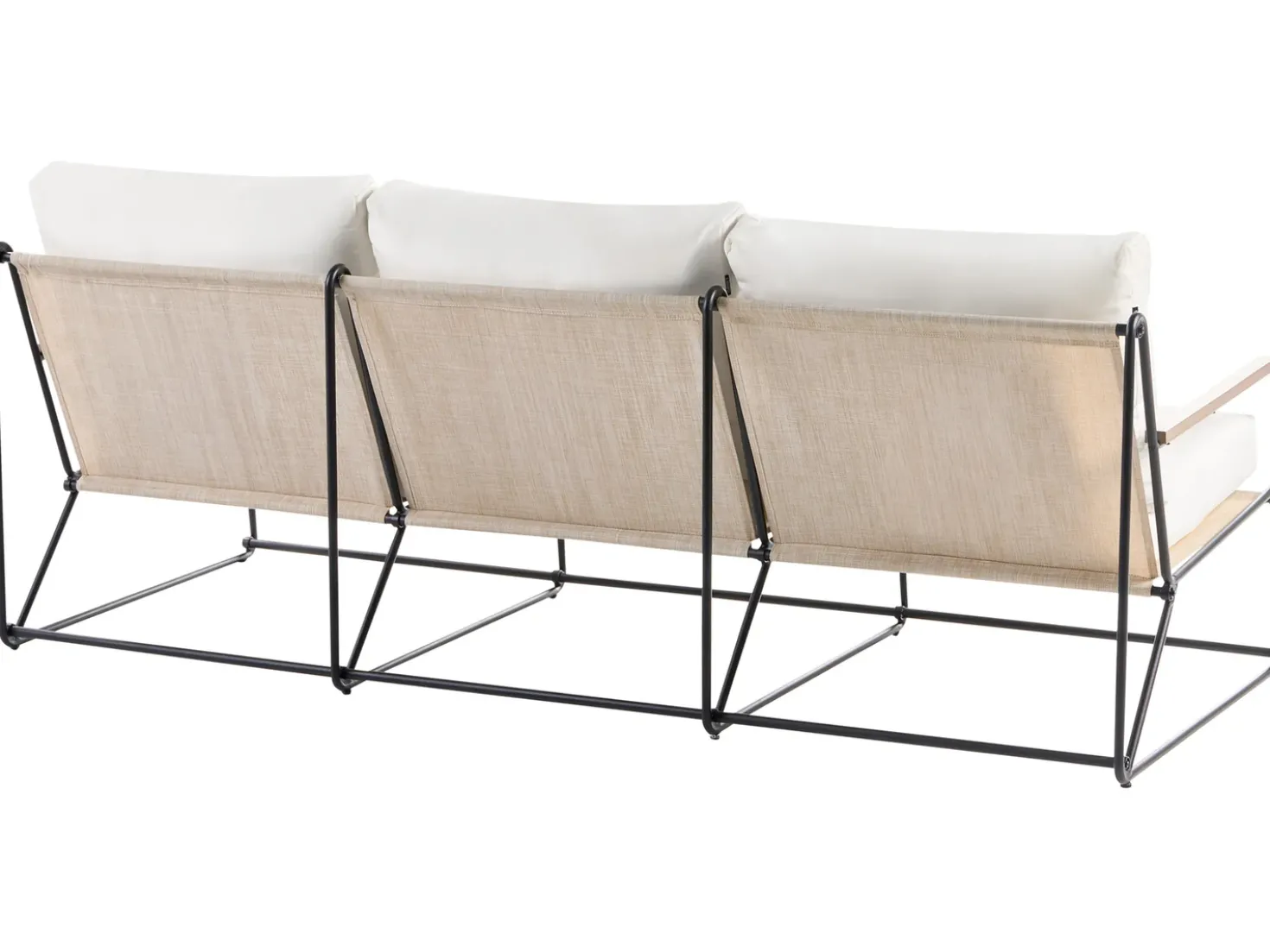 VENARIA 5 personers havesofasæt Beige/sort Metal med sofabord