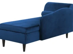 Venstrevendt chaiselong LUIRO Velour Navy Blå med opbevaring