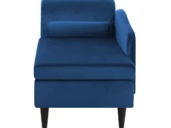 Venstrevendt chaiselong LUIRO Velour Navy Blå med opbevaring