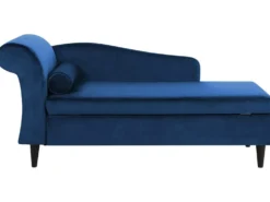 Venstrevendt chaiselong LUIRO Velour Navy Blå med opbevaring