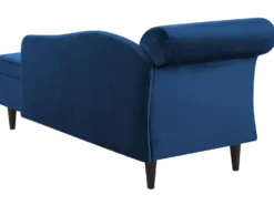 Venstrevendt chaiselong LUIRO Velour Navy Blå med opbevaring