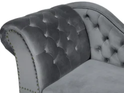 Venstrevendt chaiselong NIMES Velour Grå