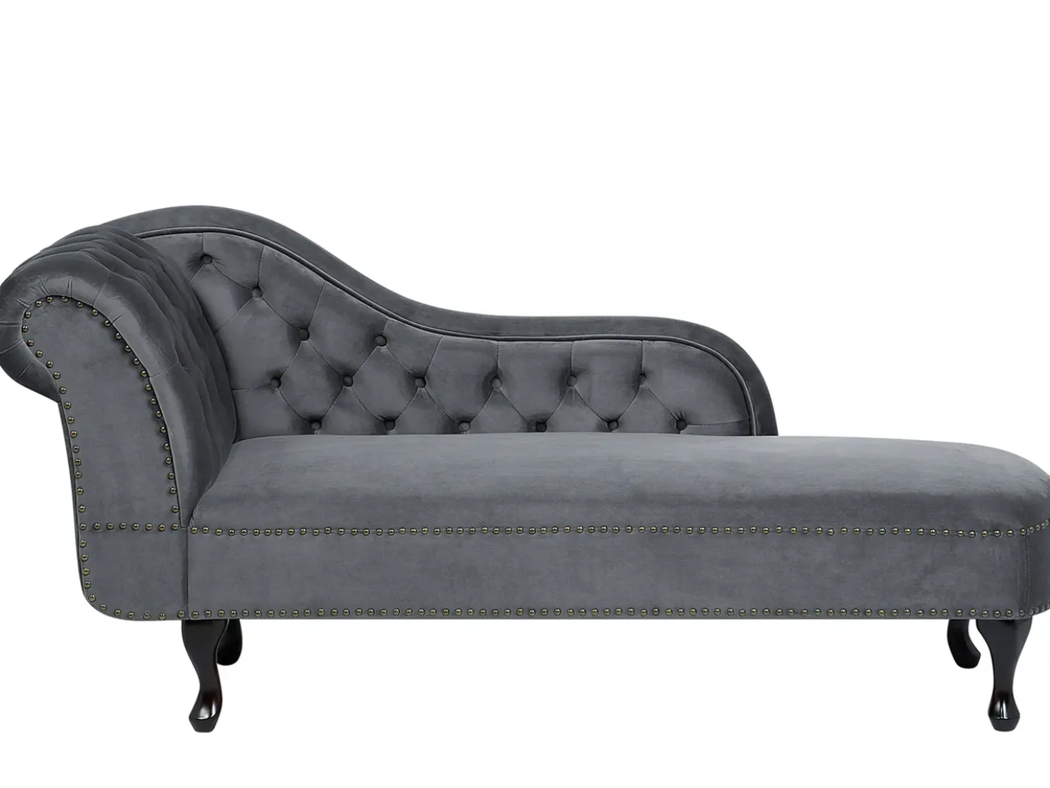 Venstrevendt chaiselong NIMES Velour Grå