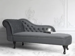 Venstrevendt chaiselong NIMES Velour Grå