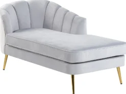 Venstrevendt chaiselong ALLIER Velour Lysegrå