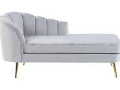 Venstrevendt chaiselong ALLIER Velour Lysegrå